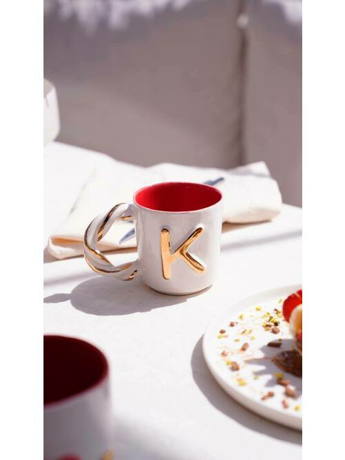 Bitki Çayı , Filtre Kahve , Latte Kupası K Harfli